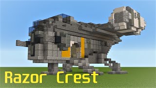 Minecraft The Mandalorian Razor Crest Tutorial Star Wars [upl. by Grevera]