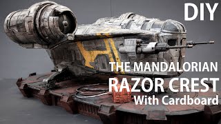 STAR WARS DIORAMA The Razor Crest from The Mandalorian Lego and cardboard [upl. by Nomar]