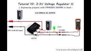 1117 33V Voltage Regulator IC  Tutorial 10 [upl. by Annel]