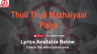 Thuli Thuli Mazhaiyaai Karaoke Paiya Lyrics [upl. by Prevot]