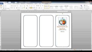 Creación de triptico en Word 2010 [upl. by Sprung673]