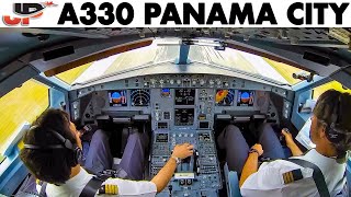 Piloting IBERIA Airbus A330 into Panama City  Cockpit Views [upl. by Rana]