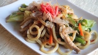 Yakiudon Stirfried Udon noodles  Japanese Cooking 101 [upl. by Adniralc207]