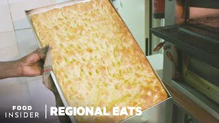 How Traditional Italian Focaccia Bread Is Made In Genoa Italy  Regional Eats [upl. by Lertsek]