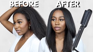 TESTING THE TYMO HAIR STRAIGHTENING COMB  DOES IT WORK  STRAIGHTENING RELAXED HAIR  ALLABOUTASH [upl. by Fineman]