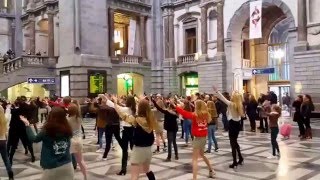 Movie 4 Flash Mob Grease  Antwerp Central Station [upl. by Jess579]