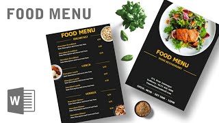 Food menu design for Restaurant  Using ms Word Free Download [upl. by Constantia23]