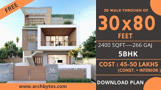 30X40 Duplex House design  1200 Sqft House Plan  9X12 Meters House Design with walkthrough [upl. by Elwyn]