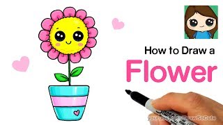 How to Draw a Flower Easy and Cute [upl. by Narut]