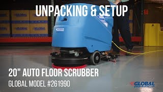 261990 Global Industrial Floor Scrubber Unpacking amp Setup [upl. by Etnaihc]