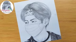 Easy way to draw BTS Kpop  How to draw BTS Kpop for beginners  Pencil sketch  Drawing Tutorial [upl. by Hibbitts]