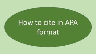 How to cite in APA citation format  citaton and referencing for beginners  APA intext citation [upl. by Thornburg]