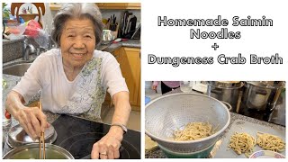 Homemade Saimin Noodles and Dungeness Crab Broth Hawaii Cooking [upl. by Garap55]