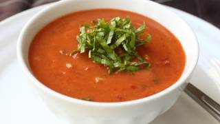 Gazpacho Recipe  Cold Tomato Cucumber Pepper Soup [upl. by Katrinka]