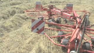 Kuhn GA 6002 raking single windrows [upl. by Armat]