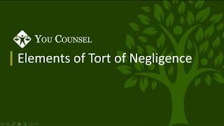 Elements of Tort of Negligence [upl. by Galan]