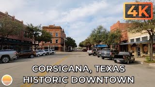 Downtown Corsicana Texas in Navarro County An UltraHD 4K Real Time Driving Tour [upl. by Sheilah]