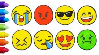 How To Draw and Color Emoticons Emoji [upl. by Aliemaj]