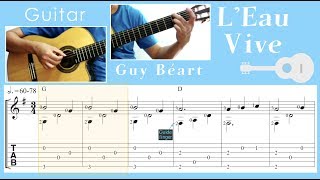 LEau Vive  Guy Béart Guitar Notation  TAB [upl. by Aerdnuahs260]