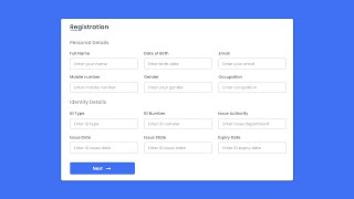 Responsive Registration Form in HTML CSS amp JavaScript [upl. by Hastie794]