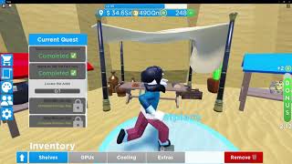 Completing Quest 9 for level 95 The Power of the Pyramid  Dogecoin Mining Tycoon Roblox [upl. by Ecinerev]