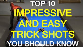 Top 10 Impressive and Easy Trick Shots Every Pool Player Should Know [upl. by Gerti]