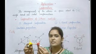 Conformations of Ethane molecule Staggered and Eclipsed [upl. by Allenrad]