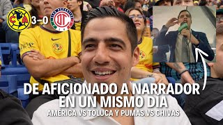 MI REACCIÓN al AMÉRICA vs TOLUCA y MI NARRACIÓN en PUMAS vs CHIVAS  Detrás de cámaras  Andrés Vaca [upl. by Randal]