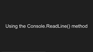 Using the C ConsoleReadLine method [upl. by Aciruam]