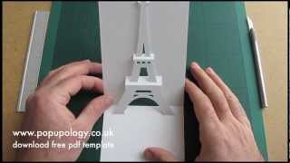 Pop Up Eiffel Tower Card Tutorial  Origamic Architecture [upl. by Aruam]