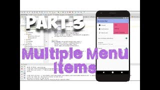 Add Custom Menu Items to ActionBar with Settings MENU Toolbar  Android Studio Tutorial Part 3 [upl. by Haem989]