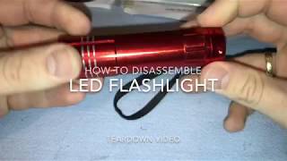 How to disassemble a LED flashlight teardown DIY [upl. by Htrowslle]