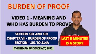 Section 101 amp 102 of Evidence Act  Burden of Proof  Law of Evidence  Evidence Act 1872 [upl. by Ferrell]