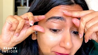 Brow Expert Shows How To Thread Your Own Eyebrows  Beauty At Home [upl. by Oirram]