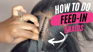 HOW TO do FEEDIN BRAIDS for Beginners [upl. by Nahsaj]