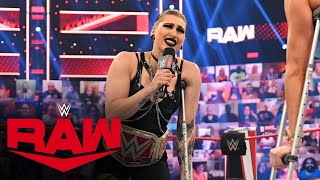 Rhea Ripley emerges with an “injury” during Charlotte Flair’s medical update Raw July 5 2021 [upl. by Eimaral]