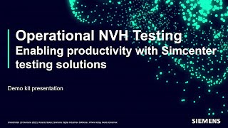 Operational NVH Testing  Simcenter [upl. by Goodard]