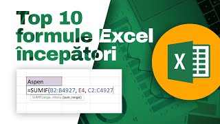 Top 10 cele mai Importante Formule Excel pentru Incepatori [upl. by Gonzalez]