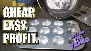 Make Money Smelting Ingots  Pewter  Simple DIY Melting and Casting Metal at Home [upl. by Raff104]