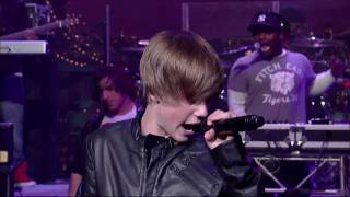 Justin Bieber sings Baby David Letterman Live [upl. by Nofpets]