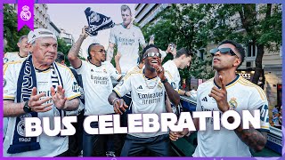 CHAMPIONS LEAGUE BUS CELEBRATIONS  Real Madrid [upl. by Ecnahc]