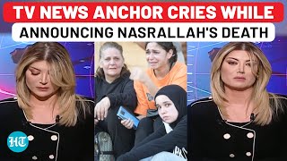 TV News Anchor Cries While Announcing Nasrallahs Death Lebanese Mourn On Streets  Hezbollah [upl. by Alel883]