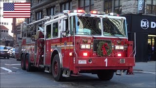 FDNY fire trucks responding compilation  horn siren and lights [upl. by Ielirol]