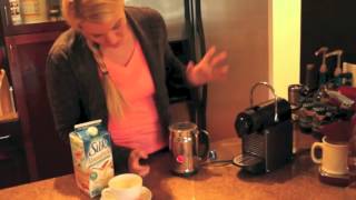 Nespresso Aeroccino Plus Frother Review Frothing Almond Milk [upl. by Jocko630]