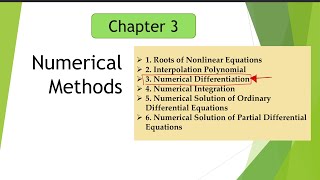 NUMERICAL METHODS Numerical Differentiation Finite difference formula [upl. by Asilegna521]