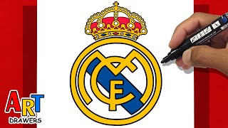 How To Draw REAL MADRID  Champions League UEFA  LOGO [upl. by Guinevere125]