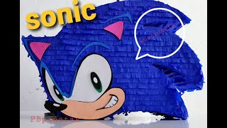 Piñata sonic Como hacer una piñata de sonic [upl. by Montanez]