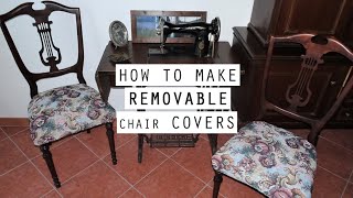 DIY  How to Make Removable CHAIR COVERS [upl. by Smallman61]