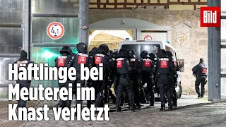 Gefängnismeuterei Polizei stürmt Knast in Thüringen  JVA Untermaßfeld [upl. by Nageet937]