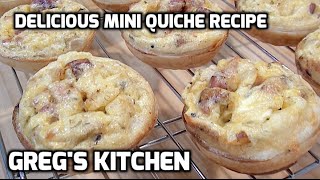 MINI QUICHE RECIPE  How To  Gregs Kitchen [upl. by Nwahsiek]